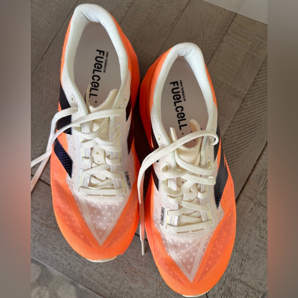 New Balance Fuel Cell Rebel Orange and White Running Shoes
